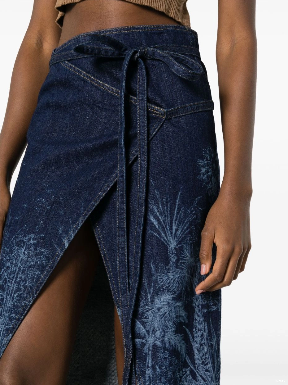 Affordable skirt Alanui Jouy de denim Toile Women Jungle 0719